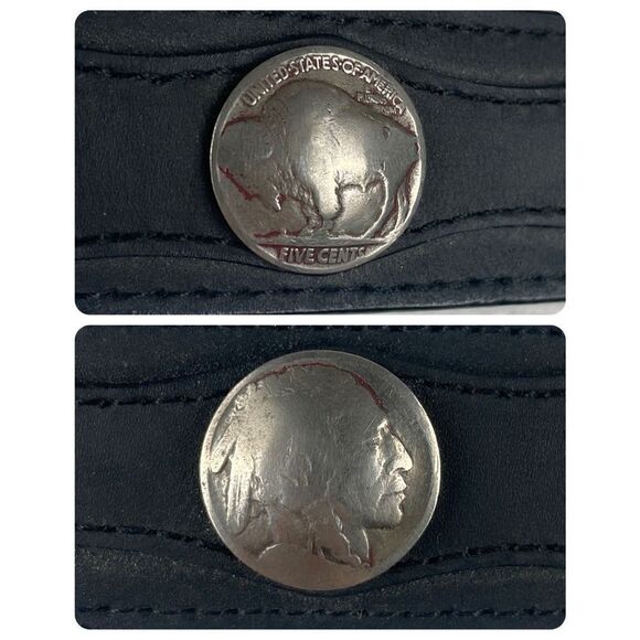 RARE Genuine Vintage Nickles Leather Belt Buffalo Indian Head 40 - Picture 7 of 13